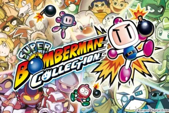 Imagen promocional de Super Bomberman Collection con Bomberman y personajes clásicos de la saga en primer plano