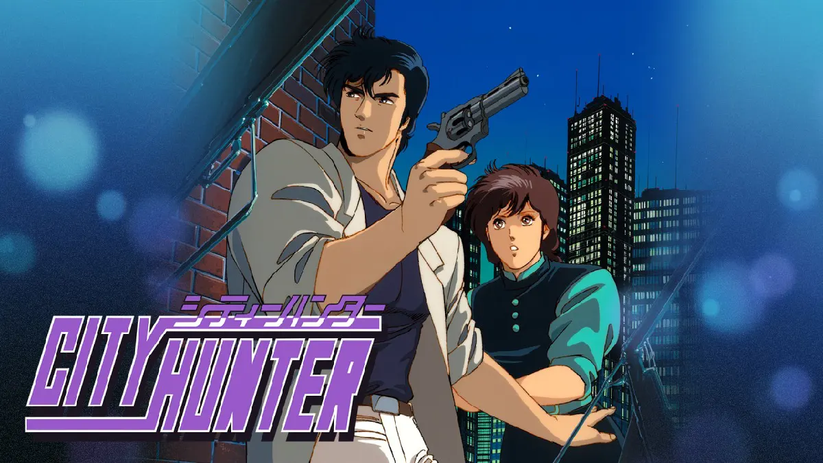Ryo Saeba y Kaori en City Hunter para Nintendo Switch 2 con fondo nocturno urbano