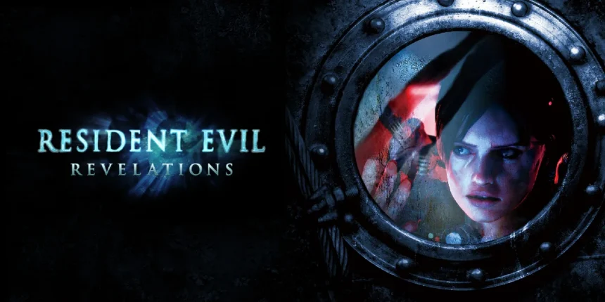 Jill Valentine en Resident Evil Revelations mirando por una escotilla en un entorno oscuro y terrorífico