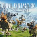 Personajes de Final Fantasy XIV Online montando chocobos en un paisaje montañoso de Eorzea