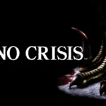 Logo de Dino Crisis junto a la garra de un dinosaurio en una imagen promocional con fondo negro.