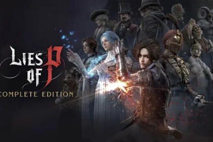 rte oficial de Lies of P Complete Edition para Nintendo Switch 2 con Pinocho y los personajes principales de la aventura.