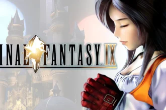 Final Fantasy IX con su logo y personaje principal
